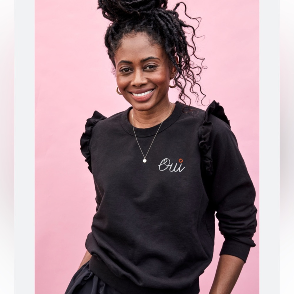 Clare V Oui Ruffle sweatshirt